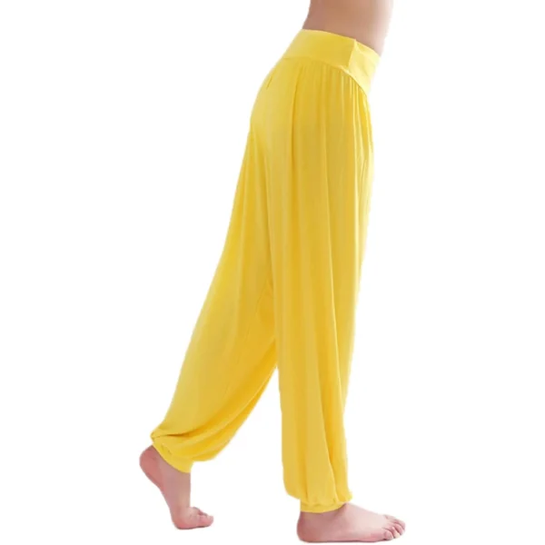 Calça Harém Feminina para Yoga Amarela