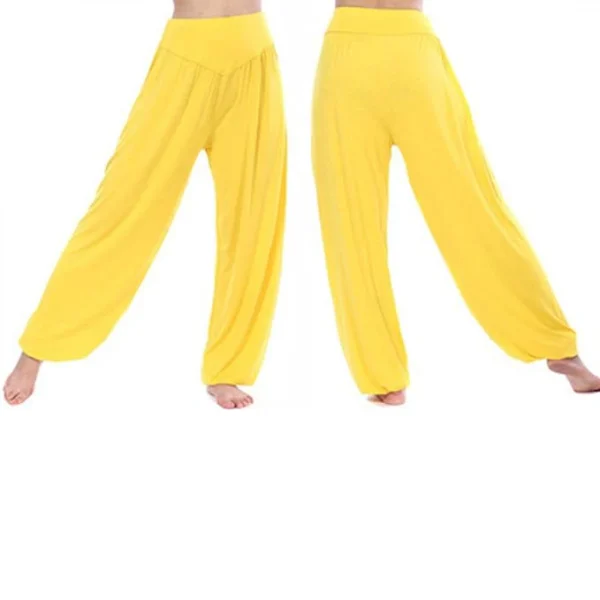 Calça Harém Feminina para Yoga Amarela