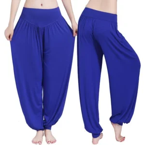 Calça Harém Feminina para Yoga Azul Royal