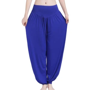 Calça Harém Feminina para Yoga Azul Royal