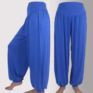 Calça Harém Feminina para Yoga Azul Royal