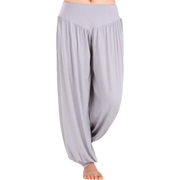 Calça Harém Feminina para Yoga Cinza