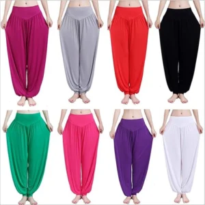 Calça Harém Feminina para Yoga Branca