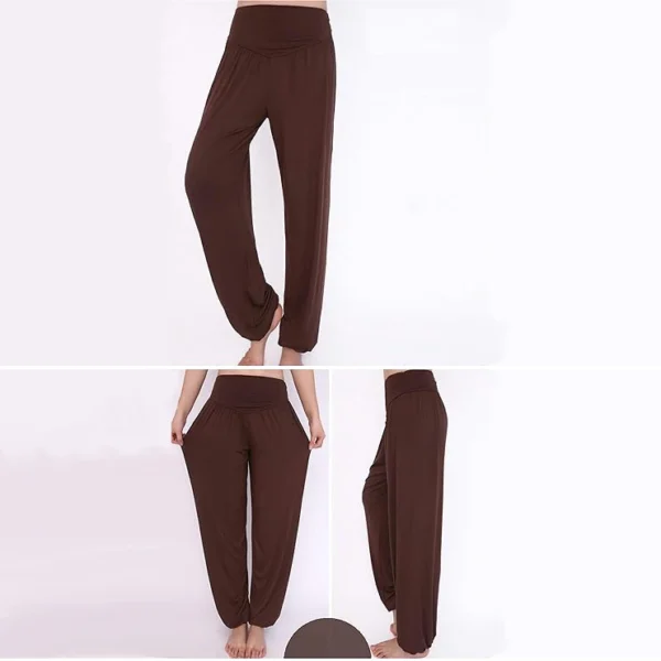 Calça Harém Feminina para Yoga Marrom