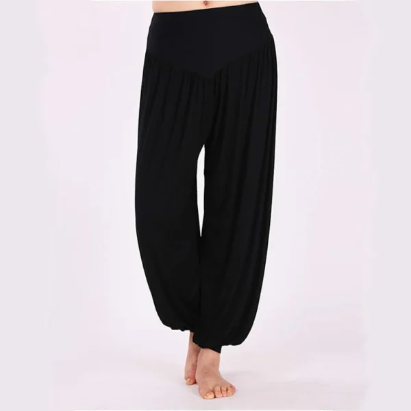 Calça Harém Feminina para Yoga Preta