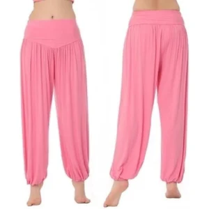 Calça Harém Feminina para Yoga Rosa