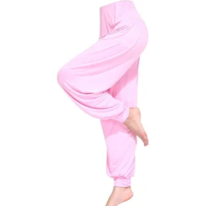 Calça Harém Feminina para Yoga Rosa