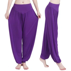 Calça Harém Feminina para Yoga Roxa