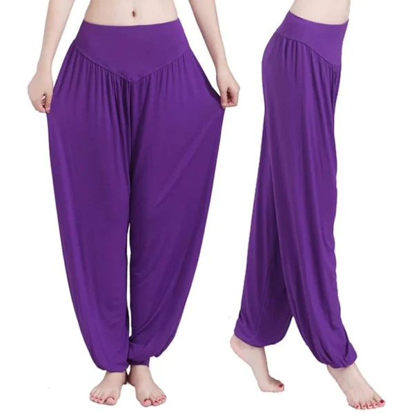 Calça Harém Feminina para Yoga Roxa