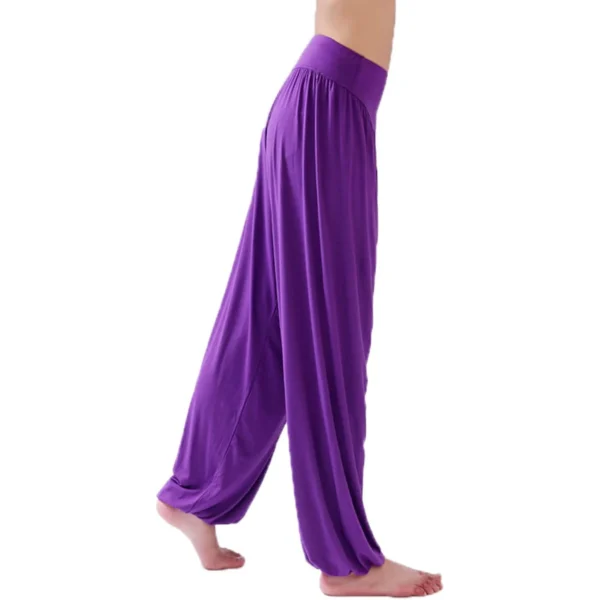 Calça Harém Feminina para Yoga Roxa