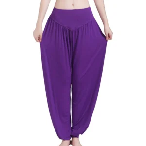 Calça Harém Feminina para Yoga Roxa