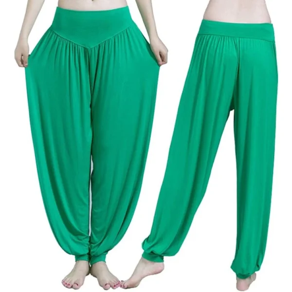 Calça Harém Feminina para Yoga Verde