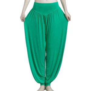 Calça Harém Feminina para Yoga Verde