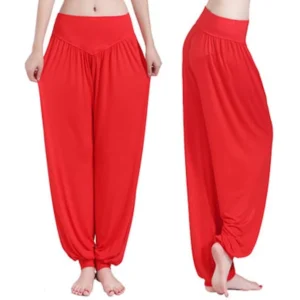 Calça Harém Feminina para Yoga Vermelho