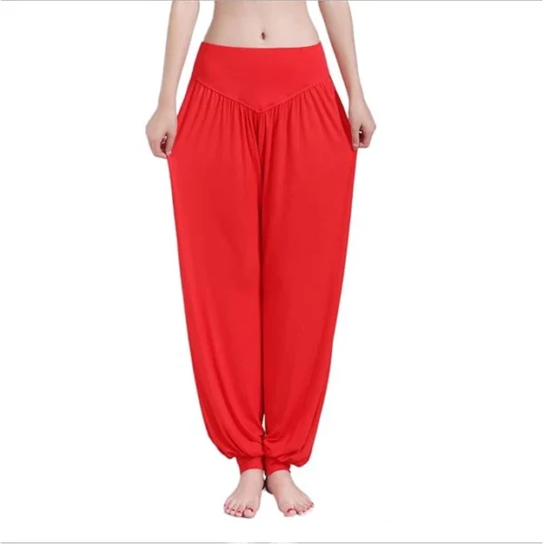 Calça Harém Feminina para Yoga Vermelho