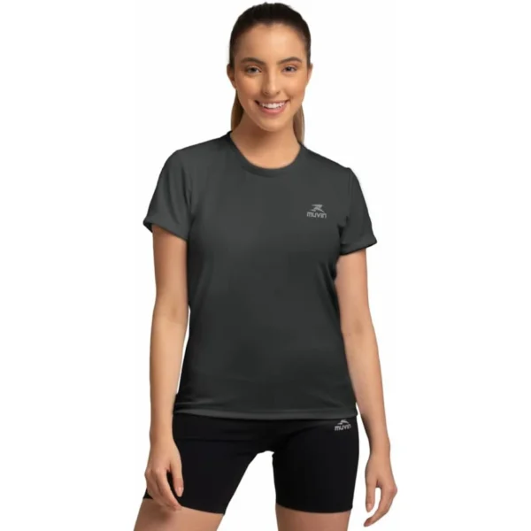 Camiseta para Yoga Dry Basic Chumbo