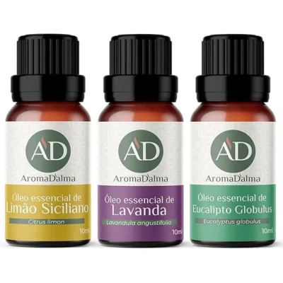 Kit Básico 3 Óleos Essenciais de Aromaterapia