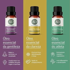 Kit Básico 3 Óleos Essenciais de Aromaterapia